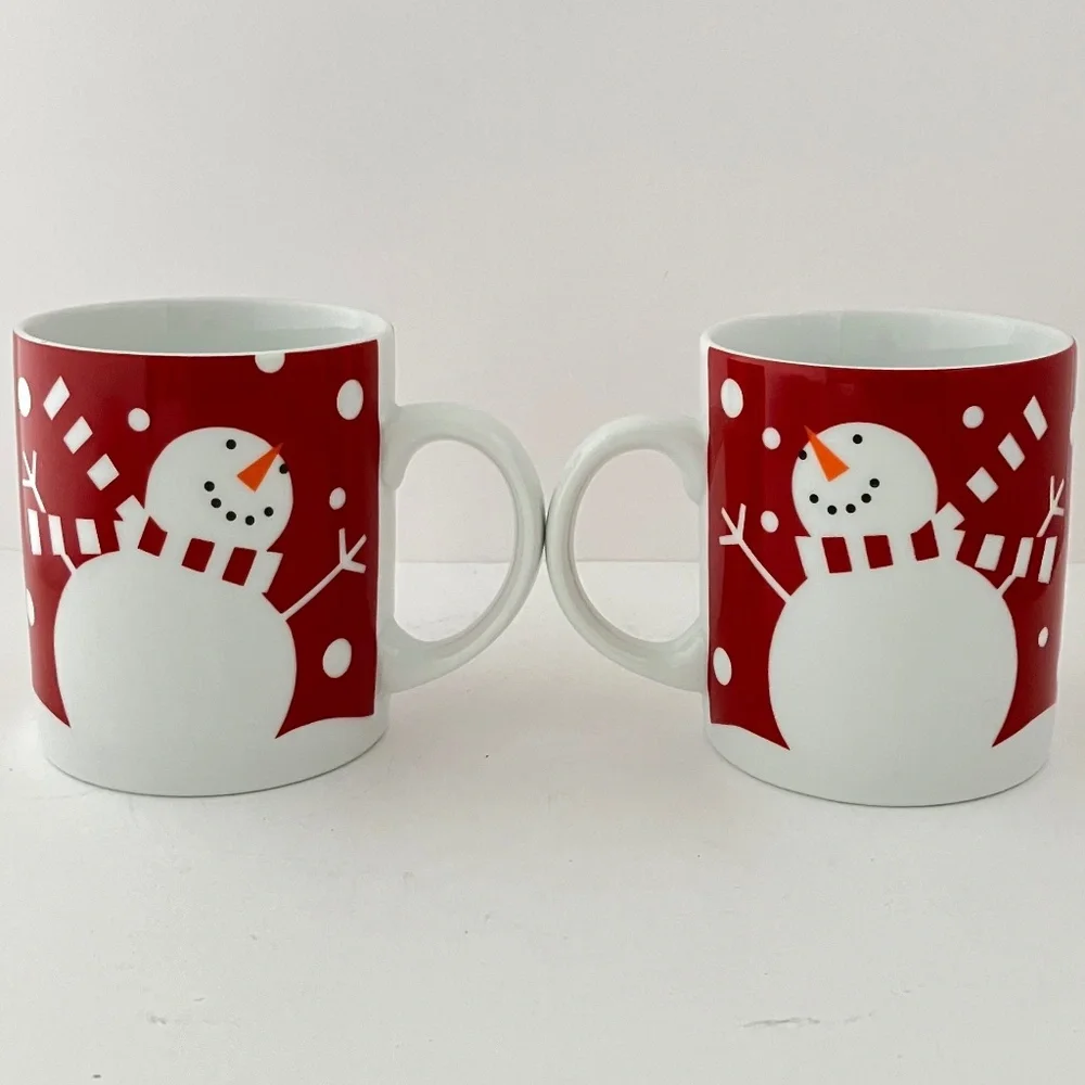 Two Snowman Mugs by CRATE & BARREL 2006-2007